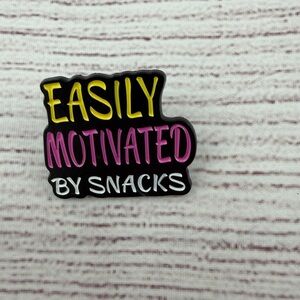 Easily Motivated by Snacks Pin